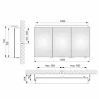 Espelho de gabinete moderno de 3 portas com prateleiras internas - Bramo Viadurini