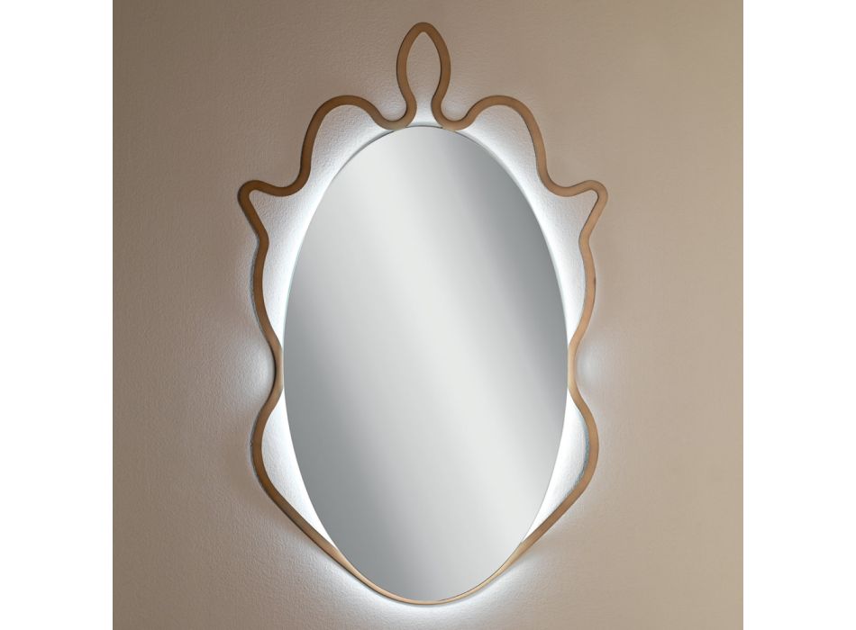 Espelho com Estrutura Metálica e LEDs Integrados Fabricado na Itália - Leonardo Viadurini
