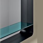 Espelho com Estrutura Metálica e Prateleira de Vidro Fabricado na Itália - Frida Viadurini