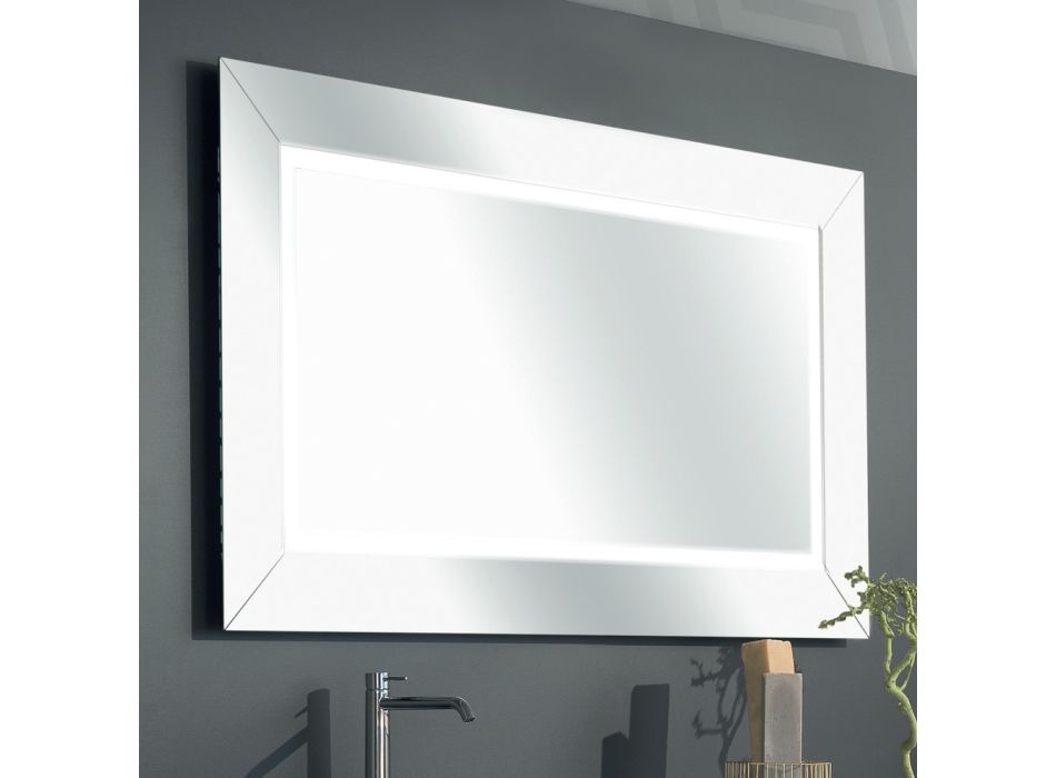 Espelho com Moldura Colorida e LED Fabricado na Itália - Newton Viadurini