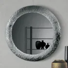 Espelho com moldura de vidro martelado, revestimento prateado na parte traseira, fabricado na Itália - Basilia Viadurini