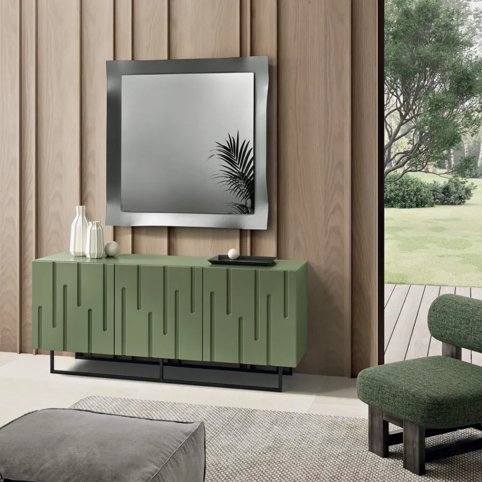 Espelho com moldura especial disponível em 3 tamanhos e 2 cores - Carolina Viadurini