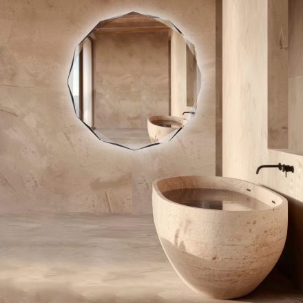 Espelho com gravação de diamante e borda chanfrada - Excelsior Viadurini