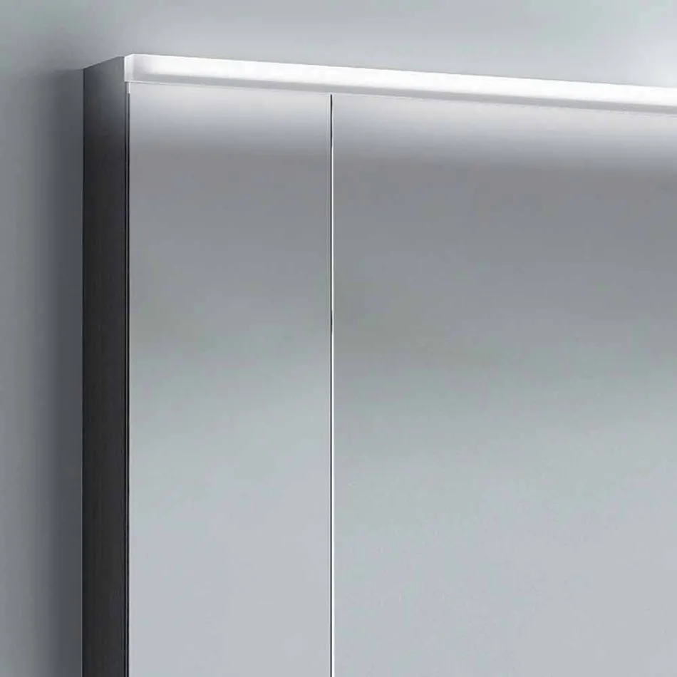 Container espelho 2 portas de design moderno, iluminação LED, Carol Viadurini