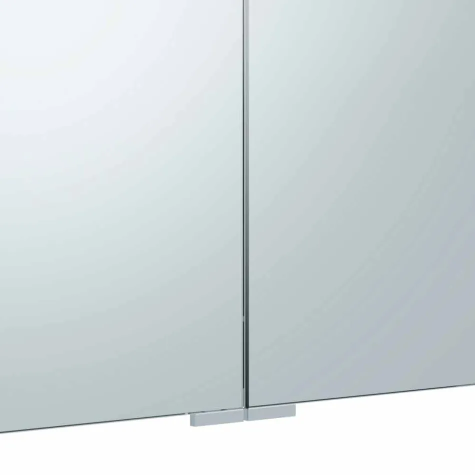 Espelho Container com 3 Portas com 9 Prateleiras Internas e Iluminação LED - Catraca Viadurini