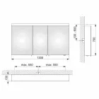 Espelho para arrumação de parede com 3 portas em alumínio pintado a prata - Alfio Viadurini