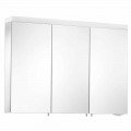 Espelho para arrumação de parede com 3 portas em alumínio pintado a prata - Alfio