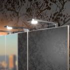 Recipiente de espelho com 4 portas de cristal com 12 prateleiras e 4 luzes LED - Maxi Viadurini