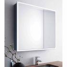 Espelho de parede com 2 portas modernas, iluminação LED, Adele Viadurini