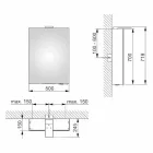 Espelho de armazenamento de parede com porta articulada e iluminação LED - catraca Viadurini