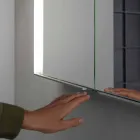 Gabinete moderno com espelho embutido em alumínio pintado de prata - Demon Viadurini