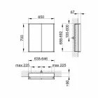 Gabinete moderno com espelho embutido em alumínio pintado de prata - Demon Viadurini