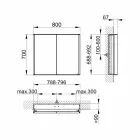 Gabinete moderno com espelho embutido em alumínio pintado de prata - Demon Viadurini