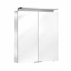 Espelho de parede com 2 portas com luz LED e tomadas - Bramo Viadurini