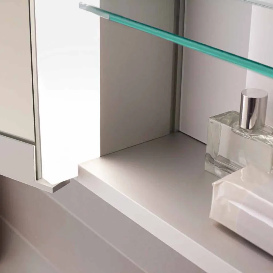 Espelho de Parede em Alumínio com Iluminação LED - Demon Viadurini