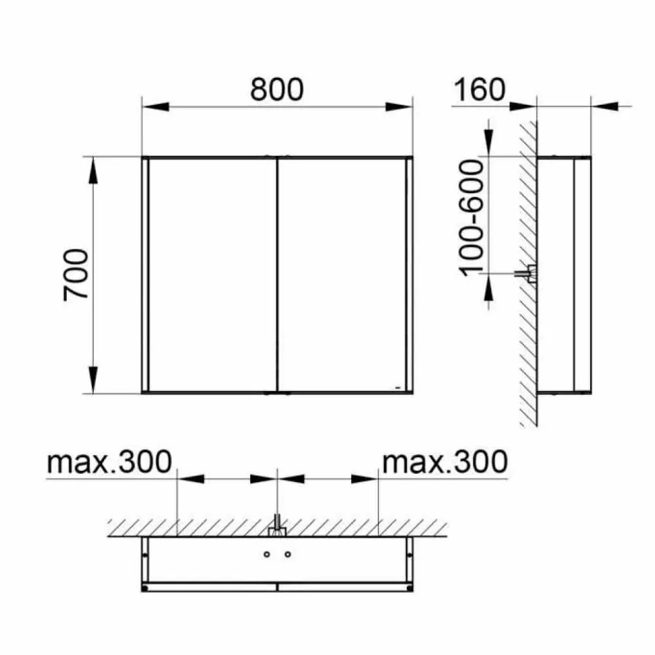 Espelho de Parede em Alumínio com Iluminação LED - Demon Viadurini