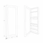 Espelho de teca para armazenamento de parede com prateleiras e gavetas internas - Ralio Viadurini