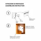 Espelho de teca para armazenamento de parede com prateleiras e gavetas internas - Ralio Viadurini