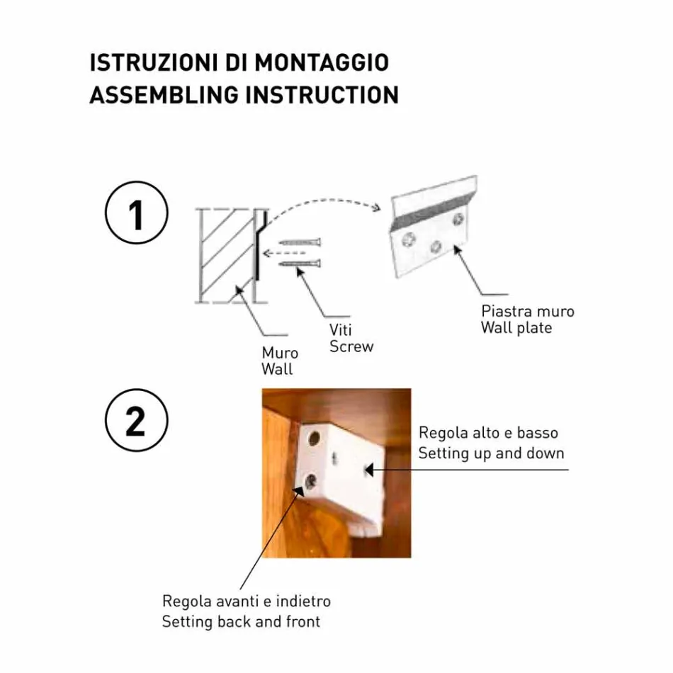 Espelho de teca para armazenamento de parede com prateleiras e gavetas internas - Ralio Viadurini