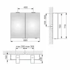 Espelho de parede moderno com 2 portas e iluminação LED - catraca Viadurini