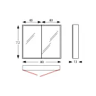 Recipiente de espelho de madeira com espelho duplo e luzes fabricado na Itália - Darwin Viadurini