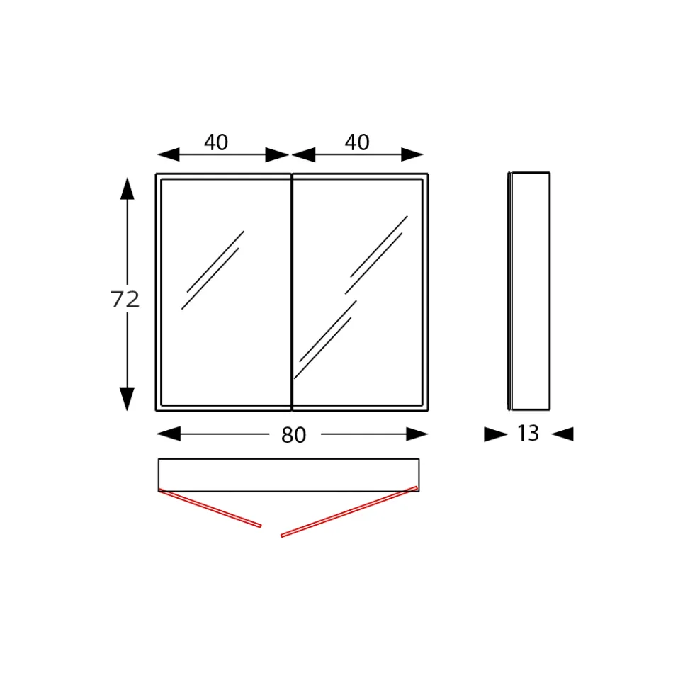 Recipiente de espelho de madeira com espelho duplo e luzes fabricado na Itália - Darwin Viadurini