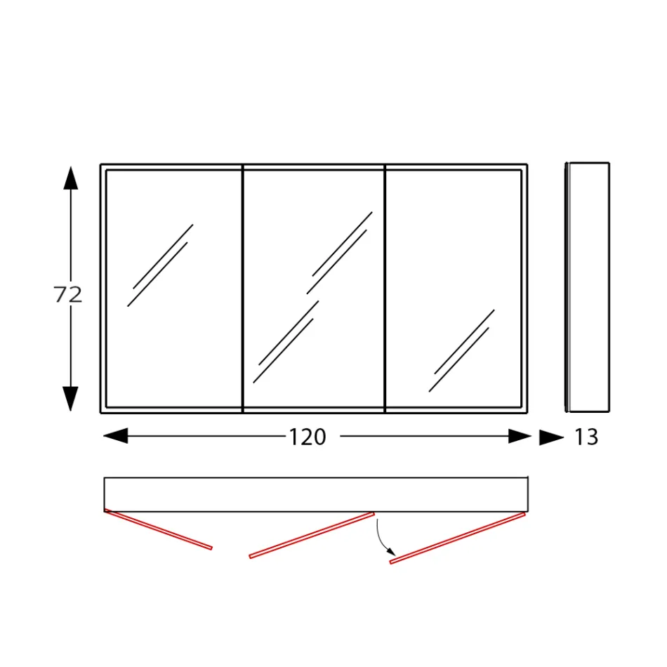 Recipiente de espelho de madeira com espelho duplo e luzes fabricado na Itália - Darwin Viadurini