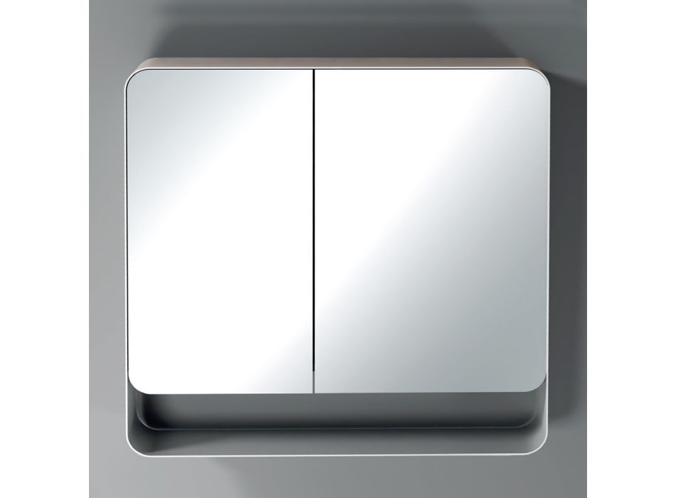 Recipiente de espelho metálico com 2 portas duplas de espelho fabricado na Itália - Galilei Viadurini