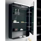 Recipiente de espelho metálico com porta dupla de espelho e luzes fabricadas na Itália - Jane Viadurini