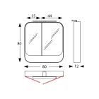 Recipiente de espelho metálico com portas duplas de espelho e luzes fabricadas na Itália - Galileo Viadurini