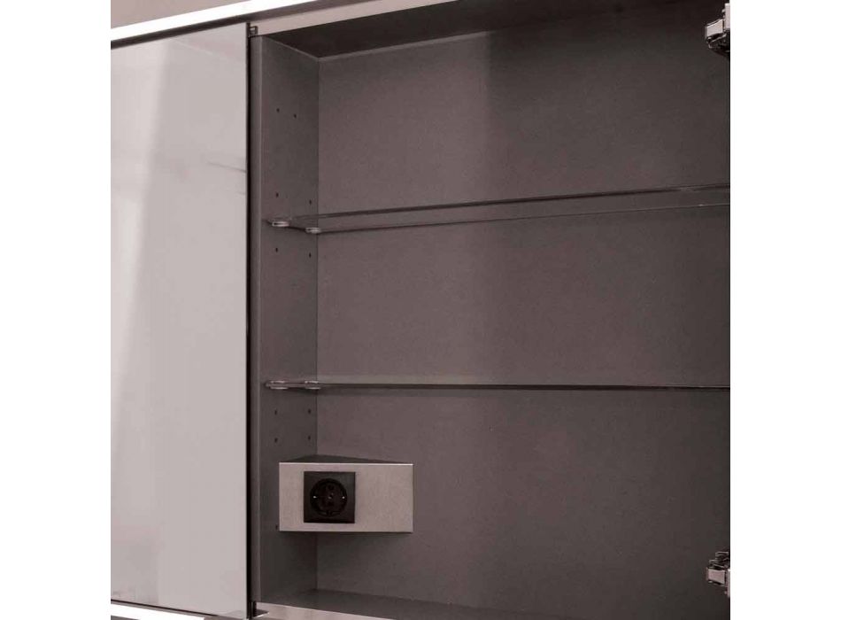 Espelho de porta do diodo emissor de luz do projeto contemporâneo recessed contemporâneo de 2 portas, Adele Viadurini