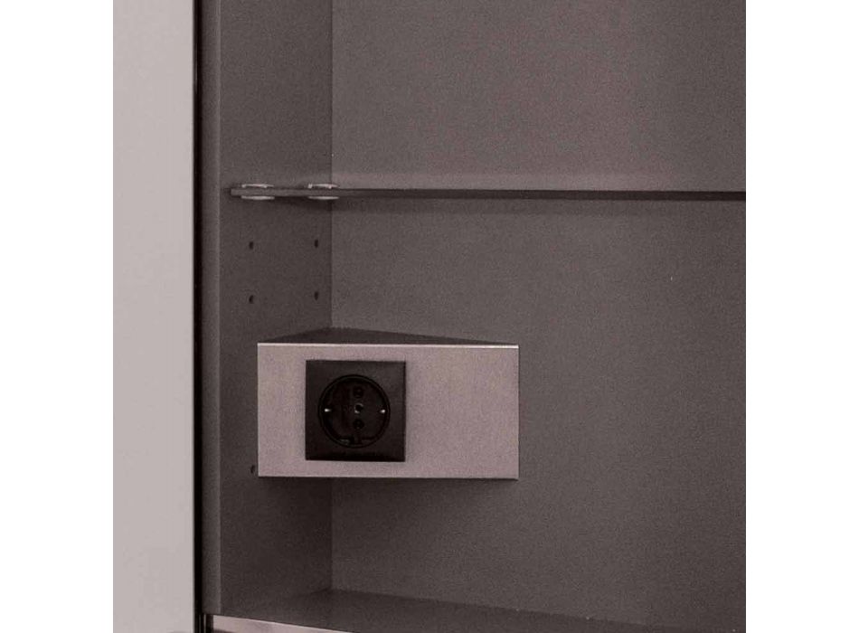 Espelho de porta do diodo emissor de luz do projeto contemporâneo recessed contemporâneo de 2 portas, Adele Viadurini