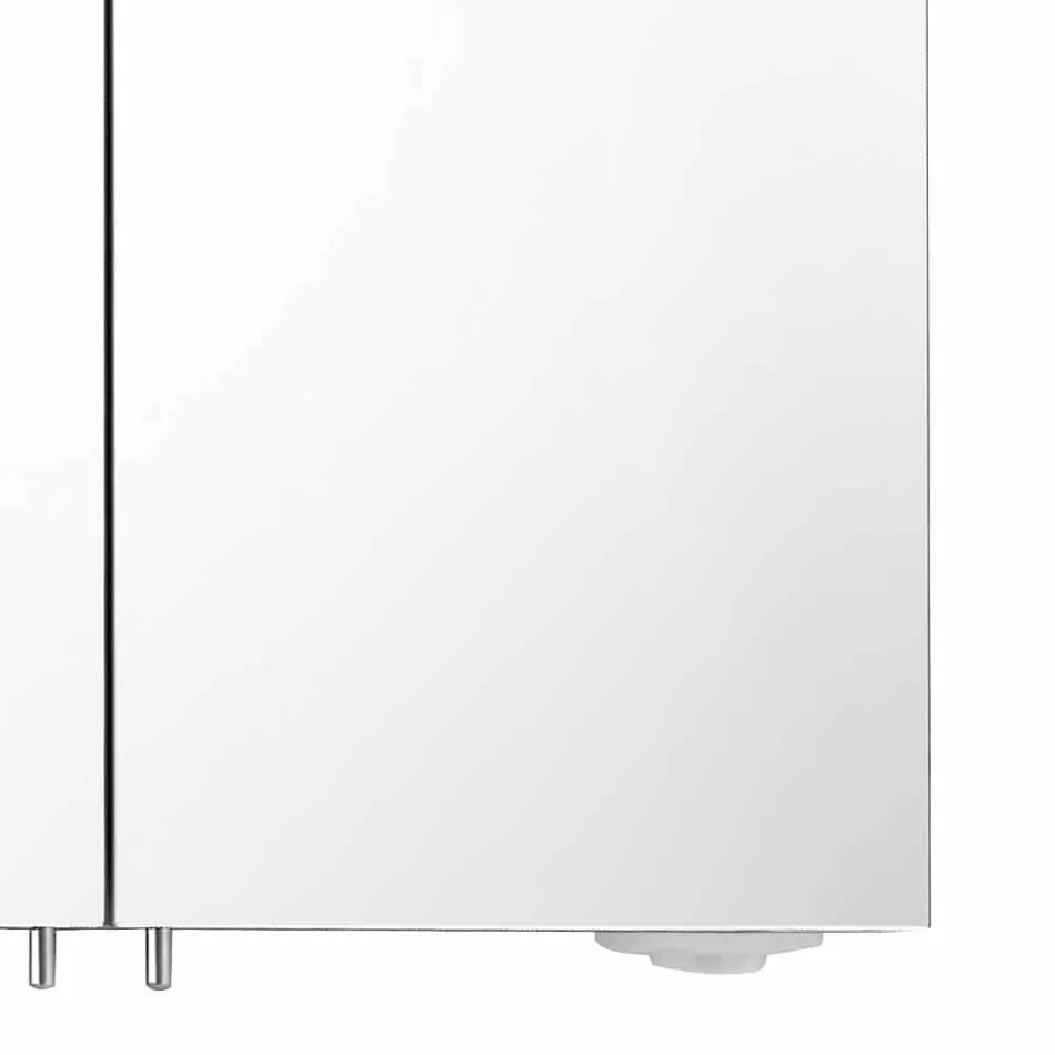 Espelho Container Moderno com 2 Portas em Alumínio Pintado a Prata - Alfio Viadurini