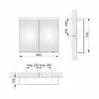Espelho Container Moderno com 2 Portas em Alumínio Pintado a Prata - Alfio Viadurini