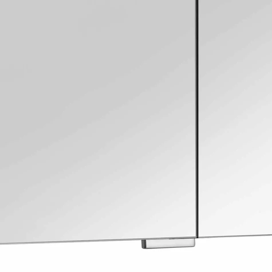 Espelho recipiente moderno com 3 portas de cristal e 3 luzes LED - Maxi Viadurini
