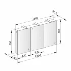 Espelho recipiente moderno com 3 portas de cristal e 3 luzes LED - Maxi Viadurini
