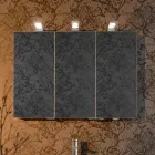 Espelho recipiente moderno com 3 portas de cristal e 3 luzes LED - Maxi Viadurini