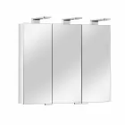 Espelho recipiente moderno com 3 portas de cristal e 3 luzes LED - Maxi Viadurini