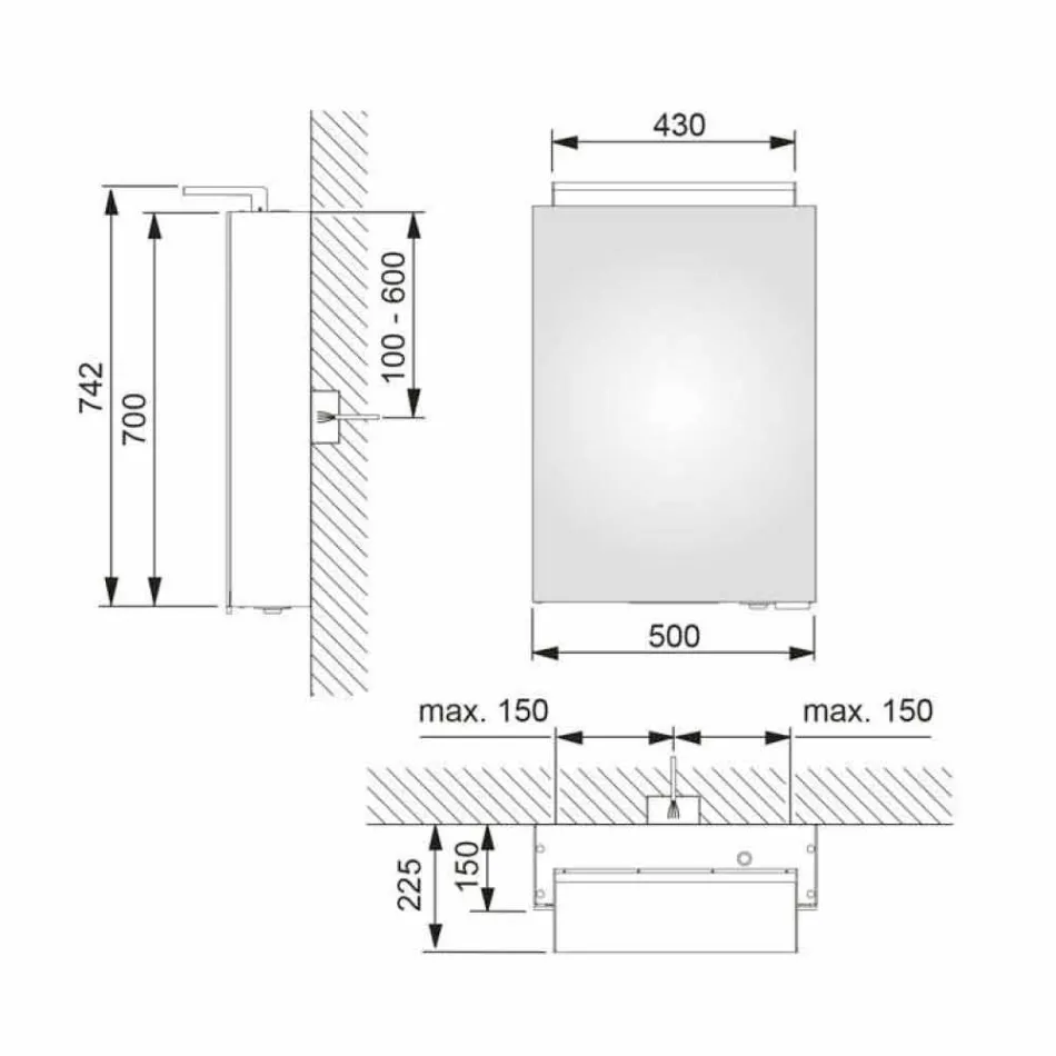 Espelho de armazenamento moderno com prateleiras de cristal e luz LED - Bramo Viadurini