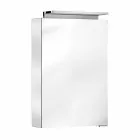 Espelho de armazenamento moderno com prateleiras de cristal e luz LED - Bramo Viadurini