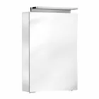 Espelho de armazenamento moderno com prateleiras de cristal e luz LED - Bramo Viadurini