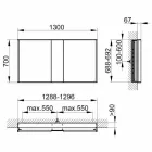 Recipiente de espelho embutido moderno com luz LED e teclado de toque - Demon Viadurini