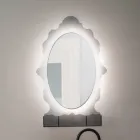 Armário com espelho em acrílico retroiluminado, fabricado na Itália - Leira Viadurini
