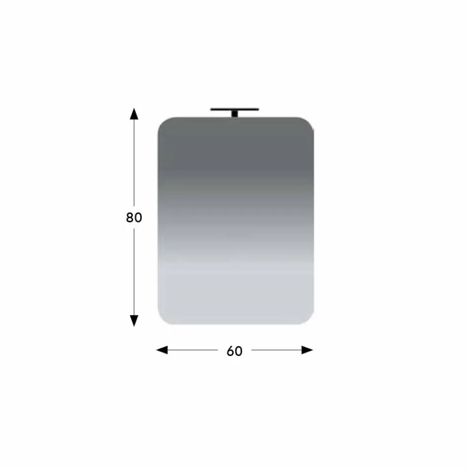 Espelho de parede para banheiro com lâmpada LED de design moderno Made in Italy - Guido Viadurini