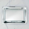 Arin espelho do banheiro com moldura de vidro prata derretida, design moderno