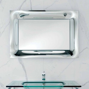 Espelho para banheiro Arin moldura de alumínio fundido prateado