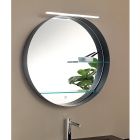 Espelho de banheiro metálico com 2 prateleiras de vidro fabricado na Itália - Einstein Viadurini