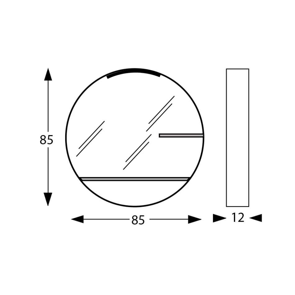 Espelho de banheiro metálico com 2 prateleiras de vidro fabricado na Itália - Einstein Viadurini