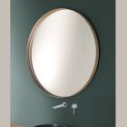 Espelho redondo para banheiro com moldura de metal fabricado na Itália - Cleópatra Viadurini