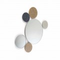 Espelho redondo Addo, feito na Itália, design moderno, glitter e vidro